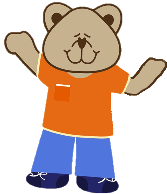 Osito de Golden Valley con camiseta naranja